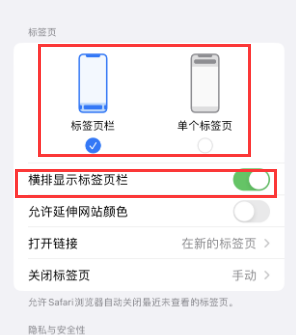 花山iPhone授权维修分享Safari浏览器如何切换标签栏位置 